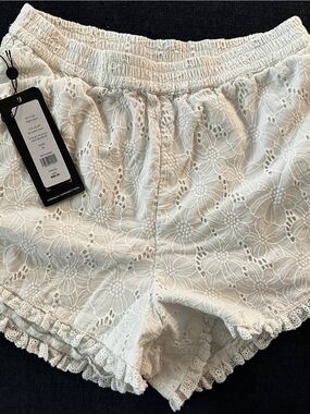 French Connection White Eyelet shorts